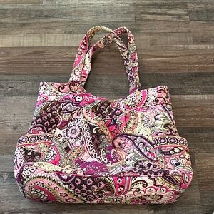 Vera Bradley Pink and Purple Paisley Tote